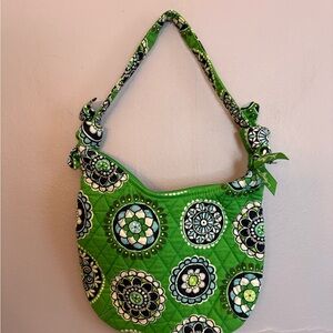 Vera Bradley green cupcakes retired pattern hobo bag EUC
